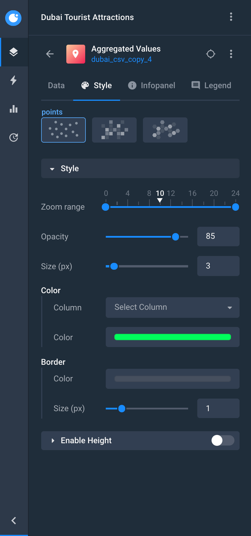 Visualize data sidebar