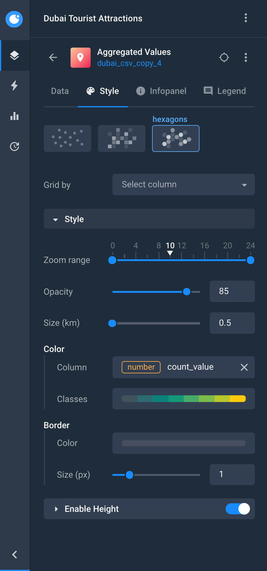 Visualize data sidebar