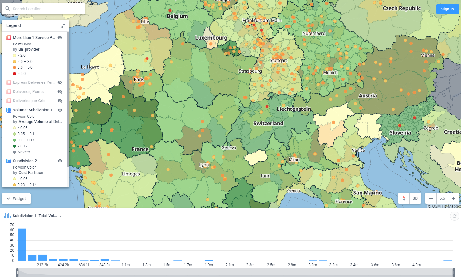 Analyze data from competitors by region