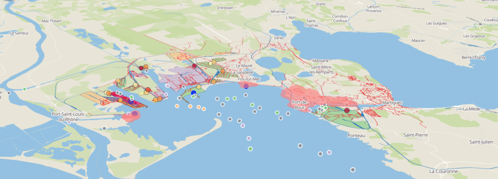 Geospatial data visualization of Marseille Fos Port