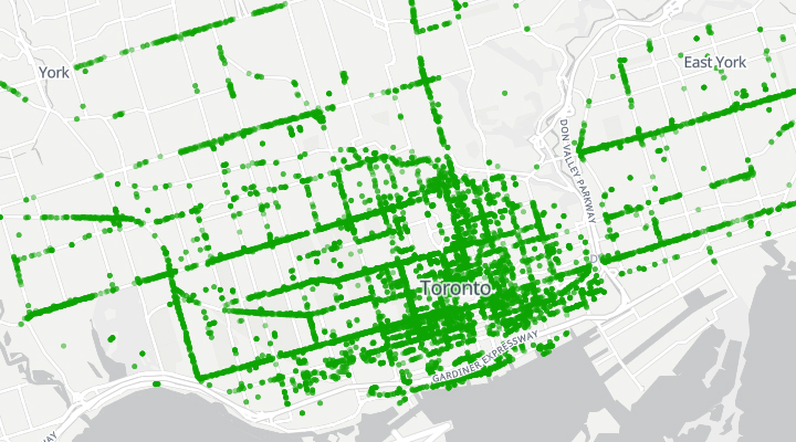 Mapping bicycle parking in the city